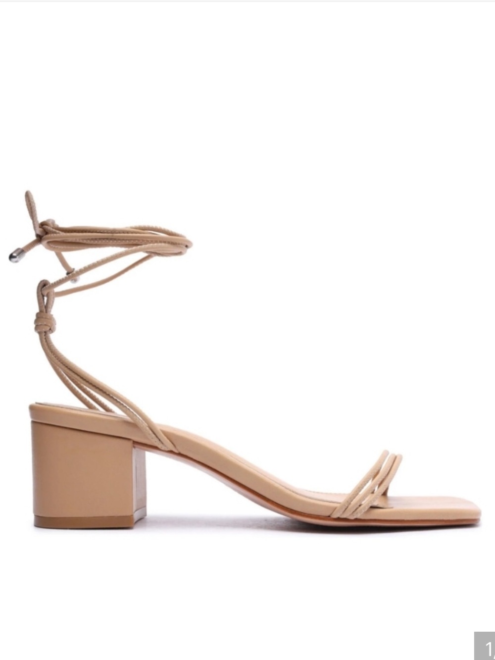 SCHUTZ Thea Strappy Block Heel Sandal - Beige